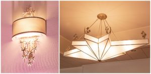Wall sconce and ceiling light fixture decorated with stars