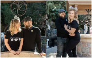 Engaged Man and Woman in Disneyland at Engagement Photo Session